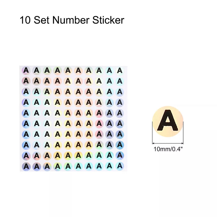 Unique Bargains Laser Capital Alphabet round Self-Adhesive Reflective Letter Stickers 10 Pcs