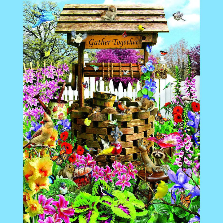 Sunsout Birds at the Wishing Well 300 Pc Jigsaw Puzzle 35178