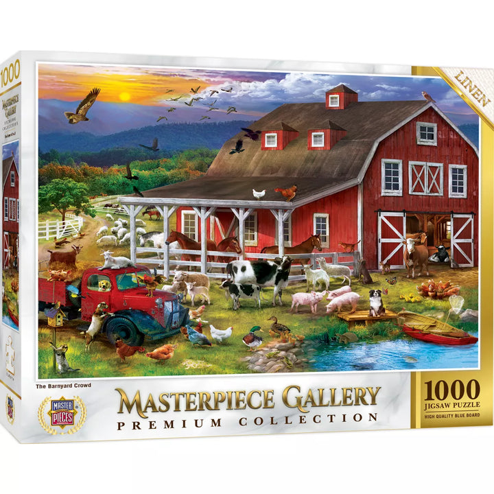 Masterpieces 1000 Piece Jigsaw Puzzle - the Barnyard Crowd - 26.8"X19.3".