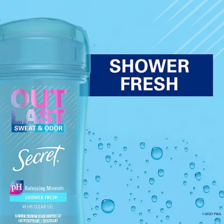 Secret Outlast Clear Gel Deodorant, Shower Fresh, 2.6 Oz., 4 Pk.