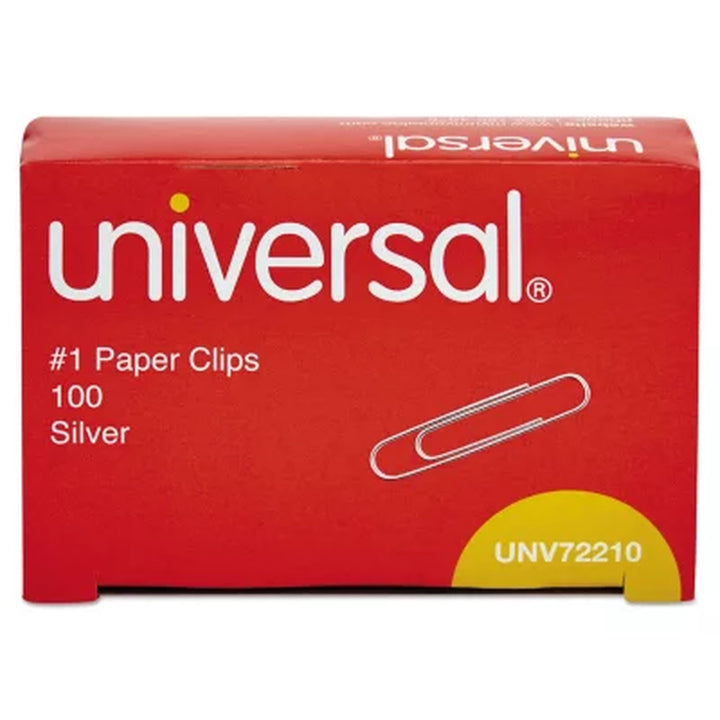 Universal® Paper Clips, Smooth Finish, No. 1, Silver, 1000/Pack