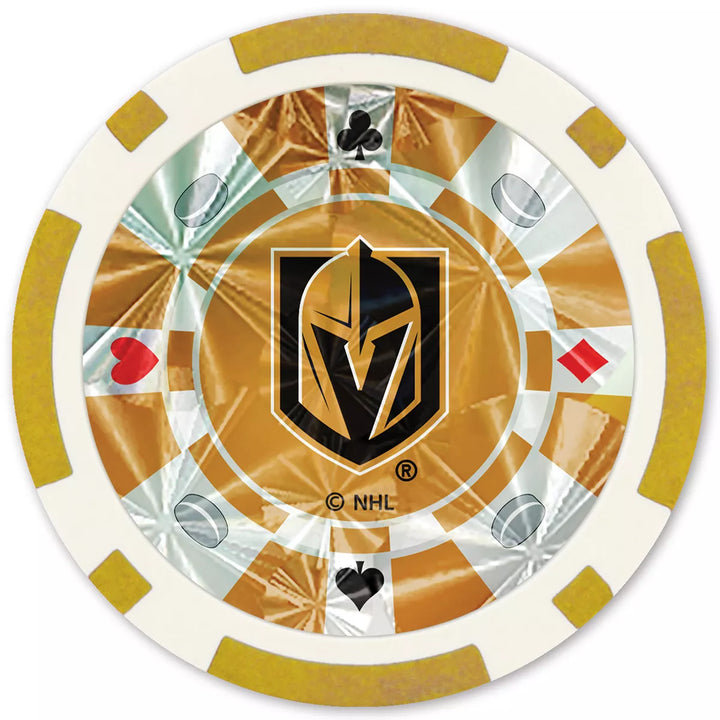 Masterpieces Casino Style 20 Piece 11.5 Gram Poker Chip Set NHL Las Vegas Golden Knights Gold Edition.