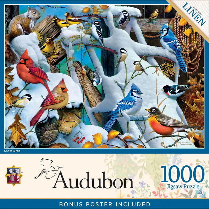 Masterpieces 1000 Piece Jigsaw Puzzle for Adults - Snow Birds - 19.25"X26.75".