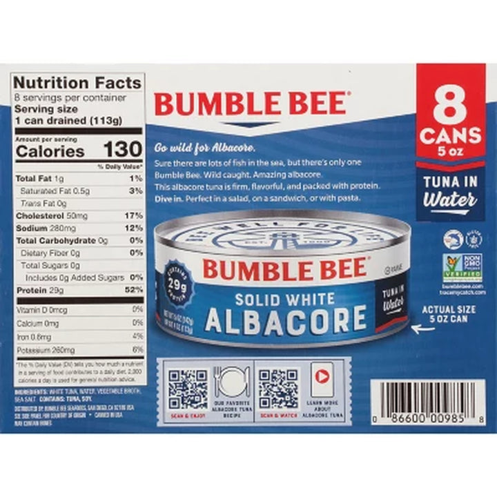 Bumble Bee Solid White Albacore in Water 5 Oz., 8 Pk.