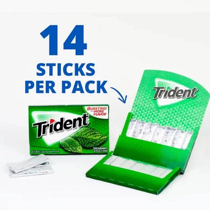 Trident Spearmint Sugar Free Gum, 14 Pcs., 15 Pk.