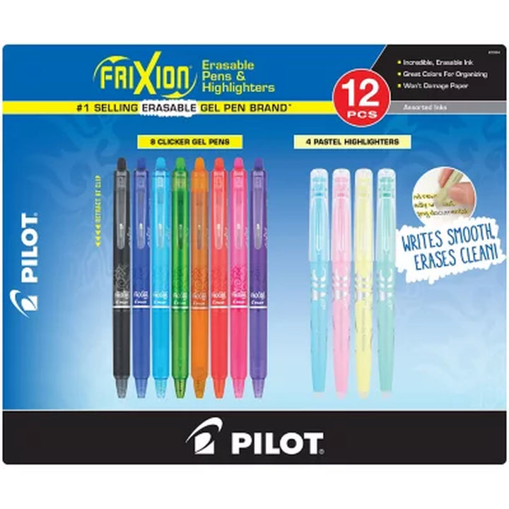 Pilot, Frixion Assorted Gel and Highlighters 12 Pack