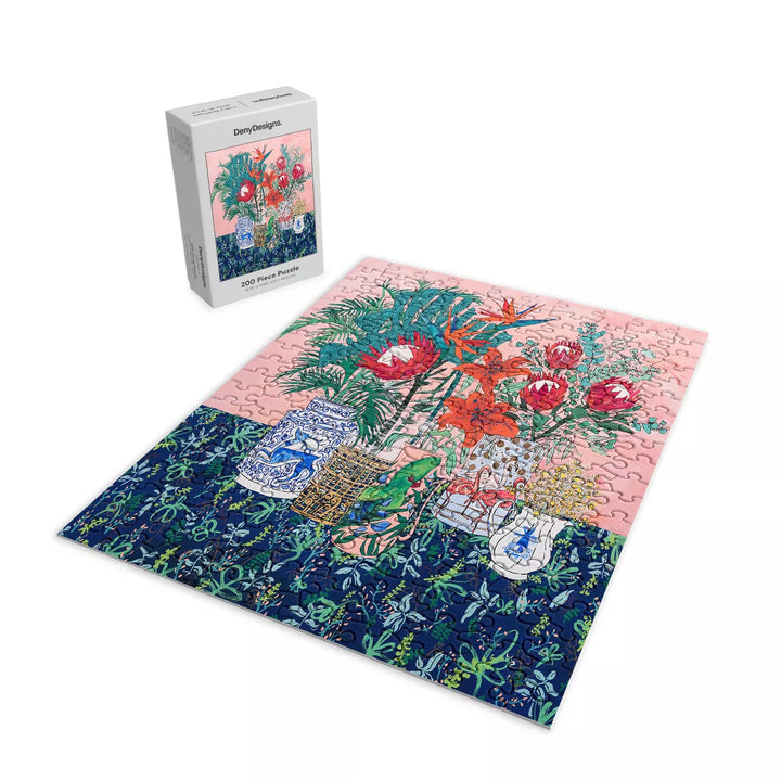 Lara Lee Meintjes the Domesticated Jungle Floral Still Life Art Jigsaw Puzzle - Deny Designs