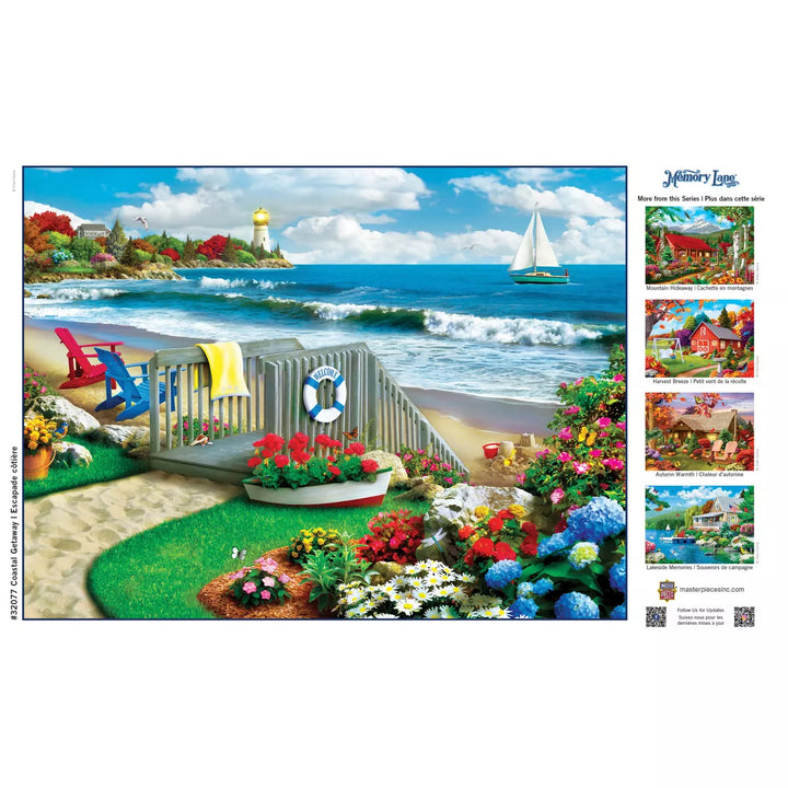 Masterpieces 300 Piece EZ Grip Jigsaw Puzzle - Coastal Getaway - 18"X24".