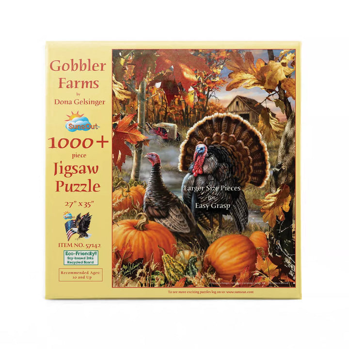 Sunsout Gobbler Farms 1000 Pc Large Pieces Thanksgiving Jigsaw Puzzle 57142