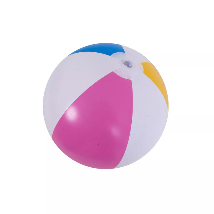 Pool Central 16" Inflatable 6-Panel Beach Ball Swimming Pool Toy - White/Pink