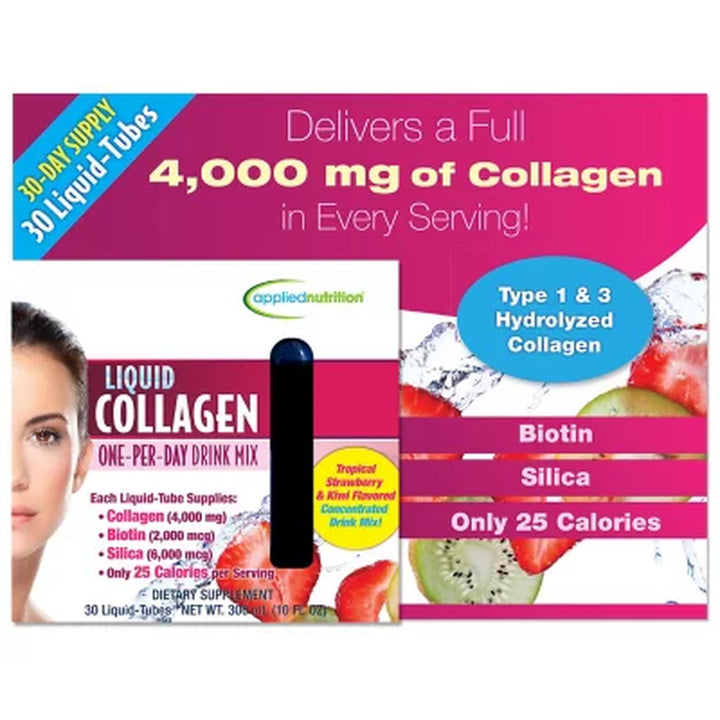 Applied Nutrition Liquid Collagen Tropical Strawberry & Kiwi 10Ml Each, 30 Ct.