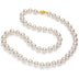 White Cultured Freshwater Pearl 18" Strand Necklace with 14K Yellow Gold Clasp - Various Pearl Size Available