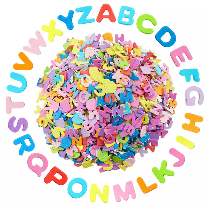 Bright Creations 1560-Pieces Foam Letter Stickers for Crafts, 60 Sets of Self-Adhesive A-Z Alphabet Letters (12 Colors, 0.87 In)
