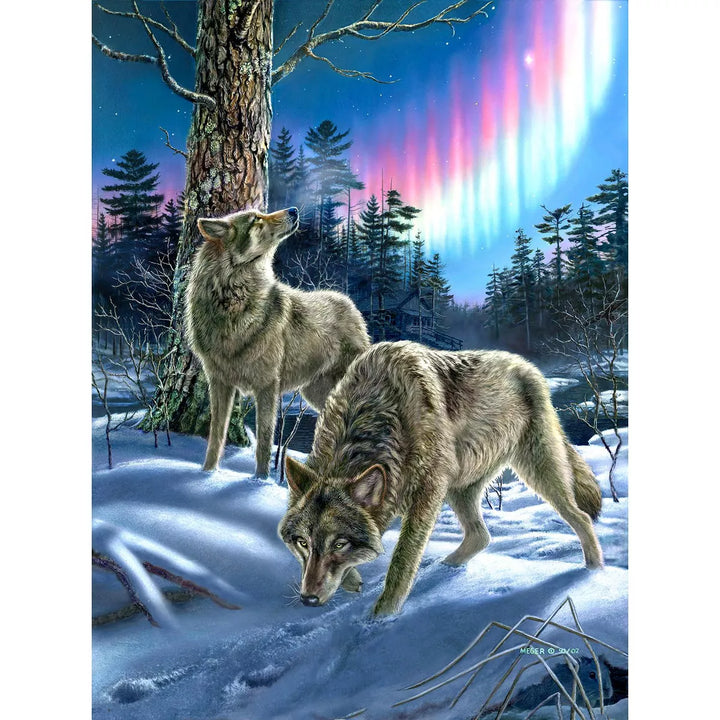 Sunsout Wolves and Lights 1000 Pc Jigsaw Puzzle 28397