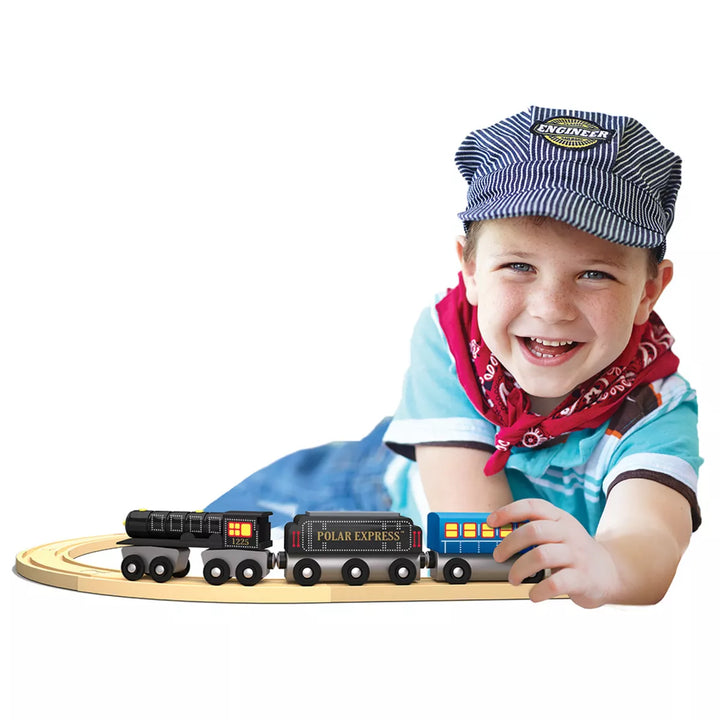 Masterpieces Wood Train Sets - the Polar Express 3 Piece Train Set.