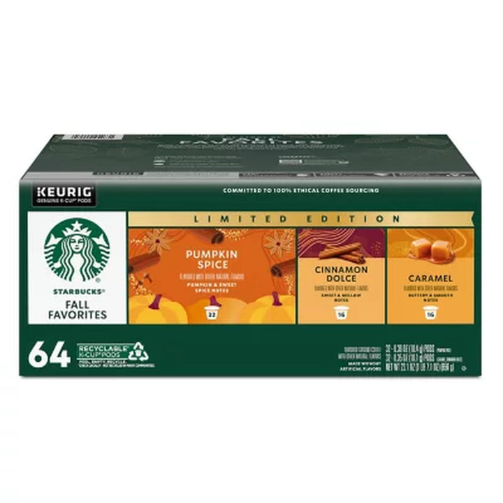 Starbucks K-Cup Coffee Pods, Fall Variety Pack, 64 Ct.