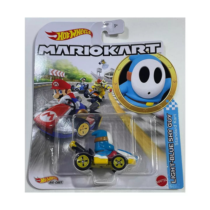 Hot Wheels Mario Kart 1:64 Scale Light Blue Shy Guy Standard Kart Collectible Vehicle