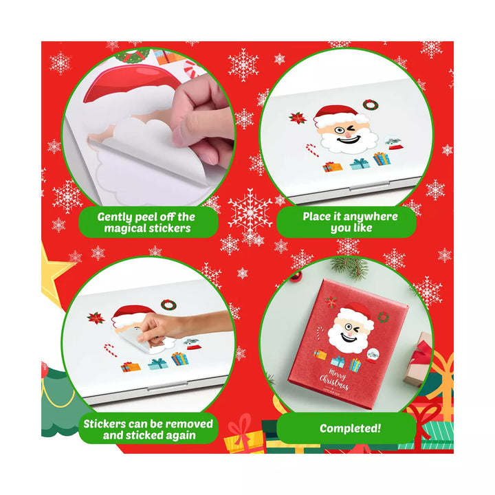 Fun Little Toys 36 PCS Christmas Make-A-Face Stickers Kids DIY Kits