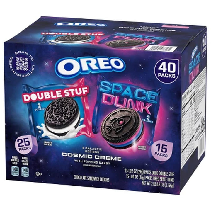 OREO Space Dunk & Double Stuf Sandwich Cookies, Variety Pack, 1.02 Oz., 40 Pk.