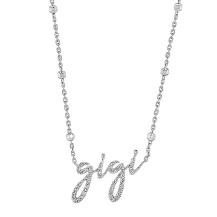 Sterling Silver and Diamond Identity Necklace