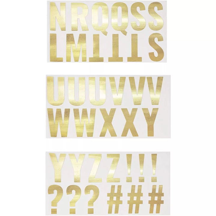 Letter Stickers - 74-Count Gold Foil Alphabet Sticker, Self Adhesive Decorative Sticker for Kids Art & Craft, DIY, Scrapbook, 2X2.5"