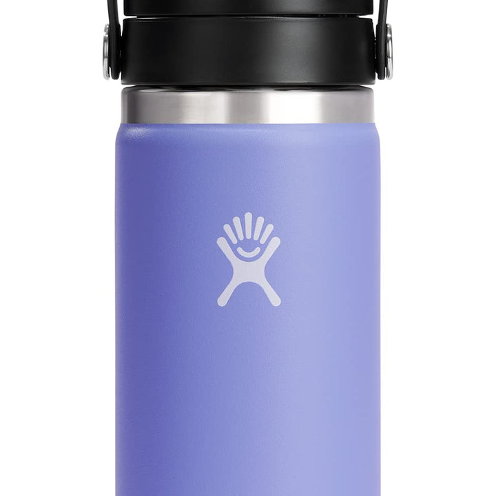 Hydro Flask Stainless Steel Wide Mouth Bottle with Flex Sip Lid and Double-Wall Vacuum Insulation for Coffee, Tea and Drinks 16 Oz Lupine