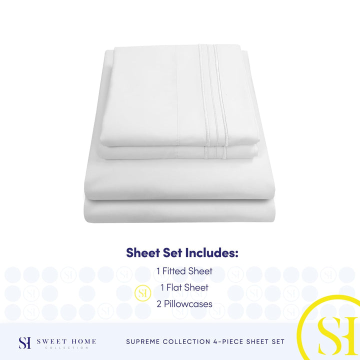 Full Size Sheet Sets - Breathable Luxury Sheets with Full Elastic & Secure Corner Straps Built In - 1800 Supreme Collection Extra Soft Deep Pocket Bedding Set, Sheet Set, Full, Taupe