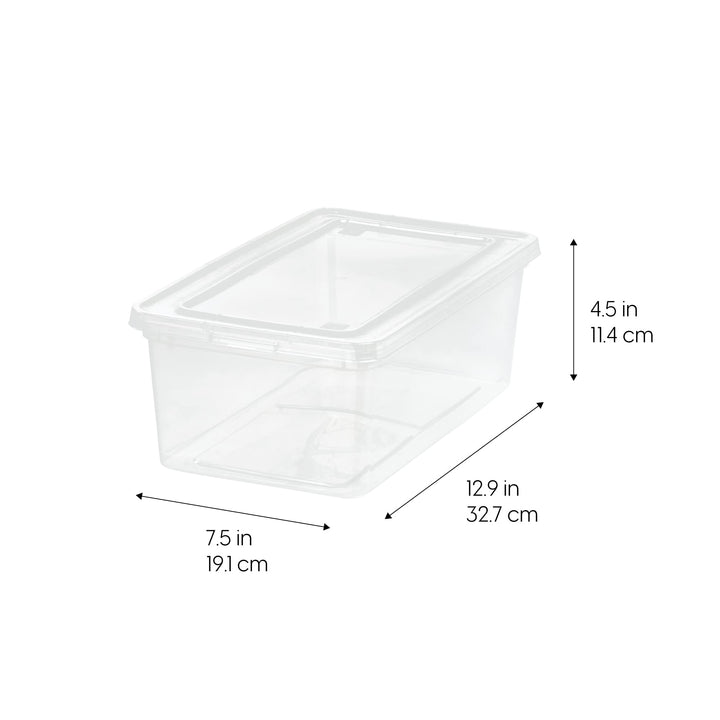 IRIS USA 68 Qt Clear Storage Box, BPA-Free Plastic Stackable Bin with Lid, Containers to Organize Closet Shelves, Clothes, Blankets, Towels, 6 Pack 68 Qt. - 6 Pack