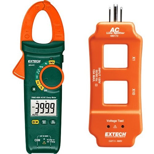 Extech MA445 True RMS 400 Amp AC/DC Clamp Meter with NCV with AC Line Splitter True RMS AC/DC Clamp Standard with Line Splitter