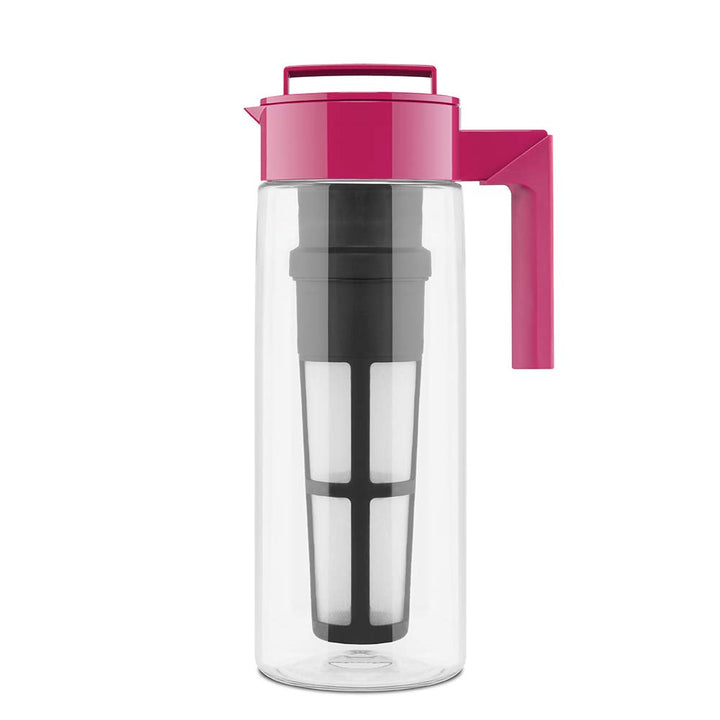 Takeya Premium Quality Iced Tea Maker with Patented Flash Chill Technology Made in the USA, BPA Free, 2 Quart, Raspberry 2 qt