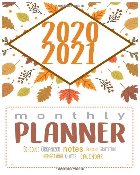 2020-2021 Monthly Planner: Blue Sky 8x10inch 2 Years Monthly Planner Calendar Schedule Organizer From January 1,2020 to December 31,2021 (24 Months ... With Holidays and Motivational Quotes