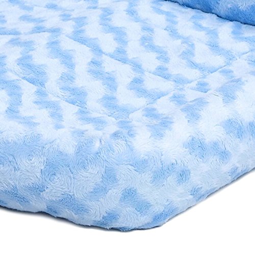 MidWest Homes for Pets Bolster Dog Bed 24L-Inch Blue Dog Bed or Cat Bed w/ Comfortable Bolster | Ideal for "Small" Dog Breeds & Fits a 24-Inch Dog Crate | Easy Maintenance Machine Wash & Dry