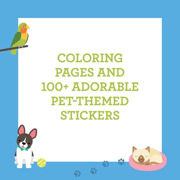 Coloring Book with Stickers Pets