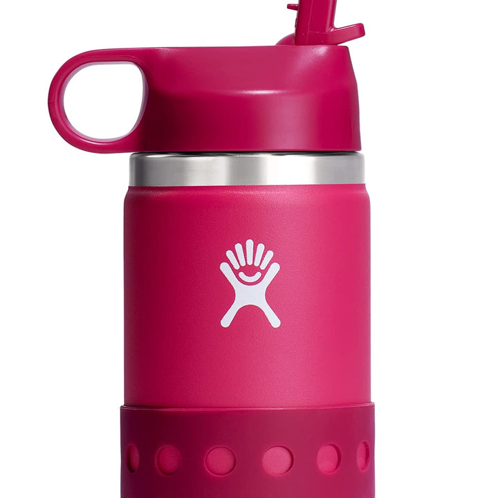 Hydro Flask Kids Wide Mouth Straw Cap And Boot Peony 12 Oz