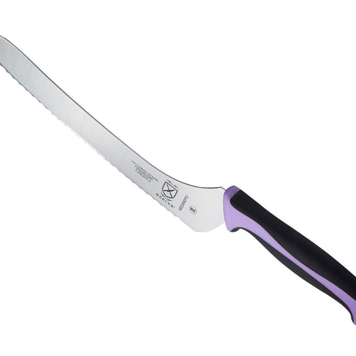 Mercer Culinary Millennia Colors Bread Knife, 9-Inch Offset Wavy Edge, Purple Offset Wavy Edge Bread Knife 9" Offset Bread Knife (Wavy Edge)