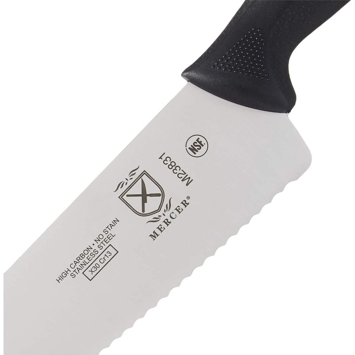 Mercer Culinary M23831 Millennia Black Handle, 10-Inch Wavy Edge, Chef's Knife 10" Chef's Knife (Wavy Edge)