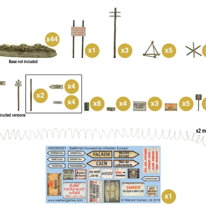 Warlord Games Bolt Action WWII Battlefield Accessories for 1:56 Military Table Top Wargaming Diorama Plastic Model Kit 402010001