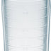 Tervis Clear & Colorful Lidded Made in USA Double Walled Insulated Tumbler Travel Cup Keeps Drinks Cold & Hot, 24oz Water Bottle, Blue Lid