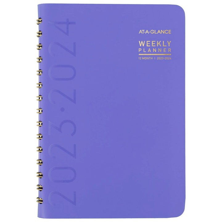 AT-A-GLANCE 2023-2024 Academic Planner, Weekly & Monthly, 5" x 8", Small, Monthly Tabs, Pocket, Flexible Cover, Contemporary, Purple (70101X1824) 2023-2024 New Edition