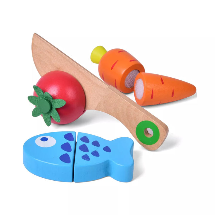 Fun Little Toys Wooden Vegetable Chopper Set
