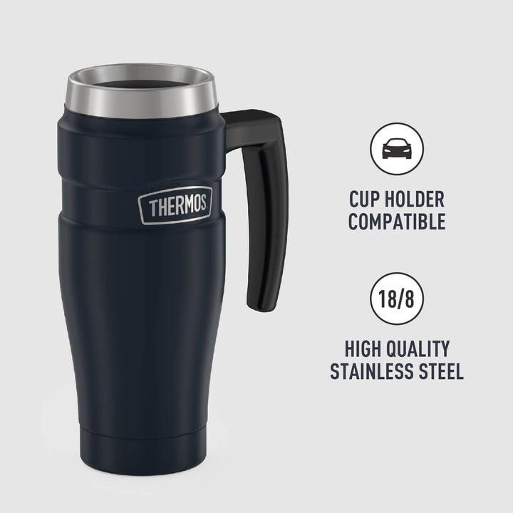 THERMOS Stainless King Vacuum-Insulated Travel Mug, 16 Ounce, Midnight Blue