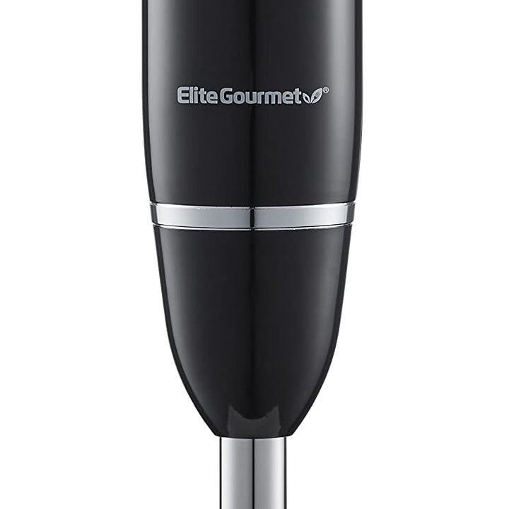 Elite Gourmet EHB1015 Immersion Hand Blender 500 Watts 2 Speed Mixing with Stainless Steel Blades, Detachable Wand Stick Mixer, Smoothies, Baby Food, Soup, Black Black/Stainless Steel Immersion Blenders