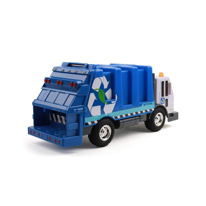 Mighty Fleet Rescue Force Garbage Truck Toy - Realistic Lights & Sounds, Detachable Recycling Bin, Durable Plastic, Ages 3+