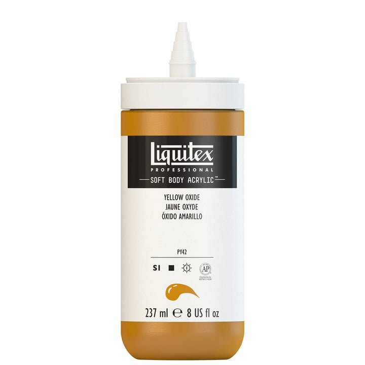 Liquitex Professional Soft Body Acrylic Paint, 237ml (8-oz) Bottle, Yellow Oxide 8-oz Bottle