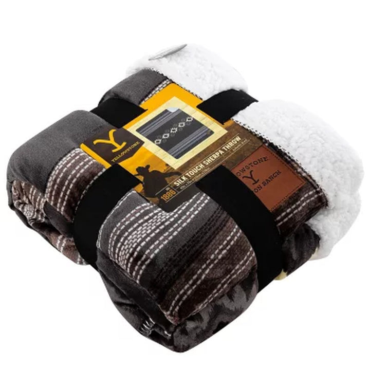Yellowstone Silk Touch Sherpa Reverse Throw, 60" X 70" (Assorted Styles)