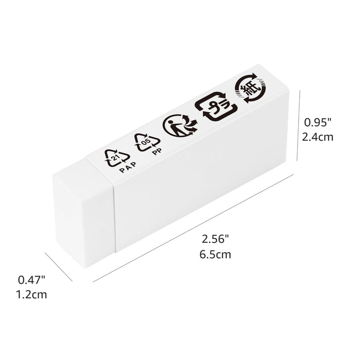 Basics Block White Eraser, 10 pack