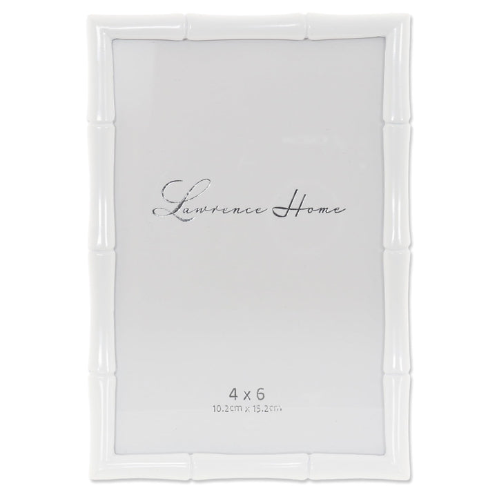 Lawrence Frames 8x10 Black Polished Metal Picture Frame with Bamboo Design, or 5x7 with Included Mat Black Smoke 8x10 (5x7 Mat)