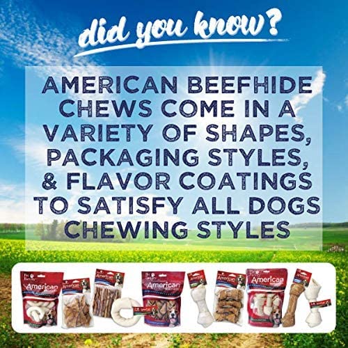 Pet Factory American Beefhide 3-4" Donuts Dog Chew Treats - Natural Flavor, 8 Count/1 Pack