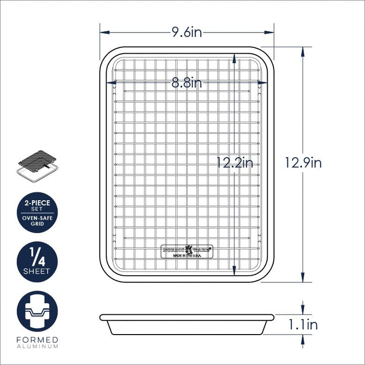 Nordic Ware Naturals® Quarter Sheet with Oven-Safe Nonstick Grid 1-Pack Natural