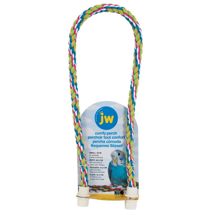 JW Pet Comfy Perch For Birds Flexible Multi-color Rope, Small - 32" Length 32"